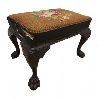 Victorian Carved Mahogany Stool