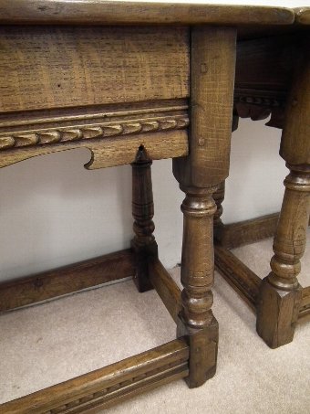 Antique Pair of Jacobean Style Oak Long Stools
