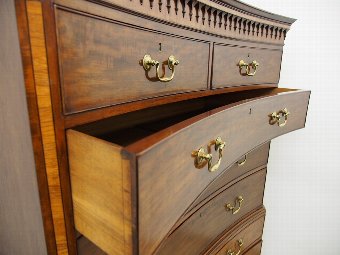 Antique George III Concave Chest on Chest