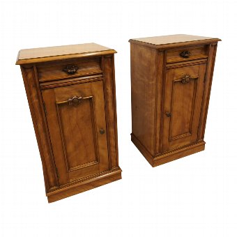 Pair of Satin Birch Bedside Cabinets