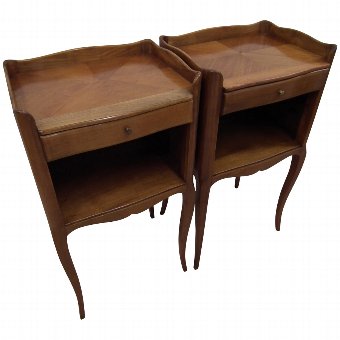 Pair of French Fruit Wood Bedside Cabinets