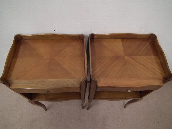 Antique Pair of French Fruit Wood Bedside Cabinets