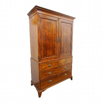 George III Mahogany Linen Press