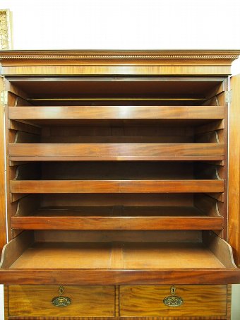 Antique George III Mahogany Linen Press