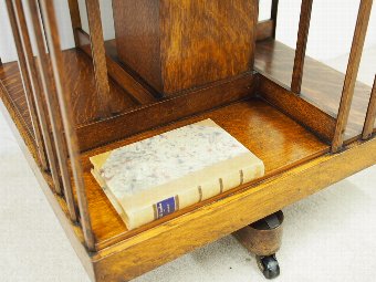 Antique Edwardian Oak Revolving Bookcase