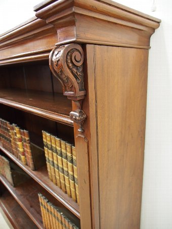 Antique Mid-Victorian Mahogany Open Bookcase