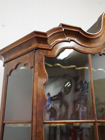 Antique Dutch Walnut Display Cabinet or Cabinet Bookcase