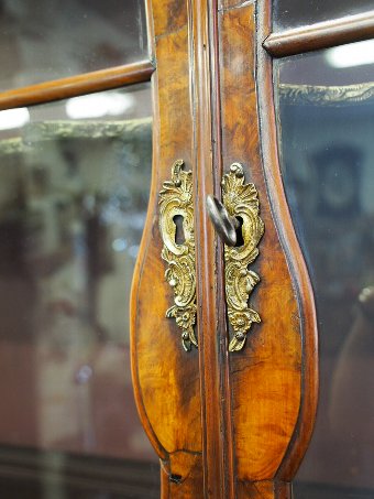 Antique Dutch Walnut Display Cabinet or Cabinet Bookcase