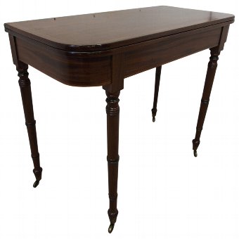 George IV Mahogany and Rosewood Fold Over Tea Table