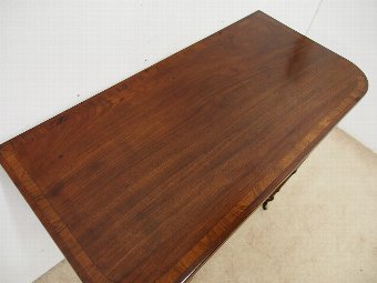 Antique George IV Mahogany and Rosewood Fold Over Tea Table