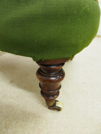 Antique Green Victorian Ladies Easy Chair