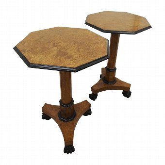 Pair of Regency Style Amboyna Occasional Tables