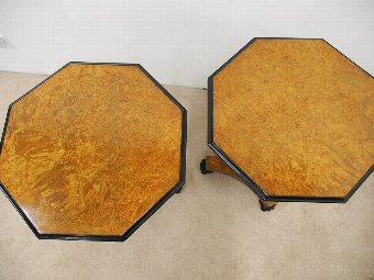 Antique Pair of Regency Style Amboyna Occasional Tables