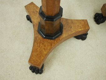 Antique Pair of Regency Style Amboyna Occasional Tables