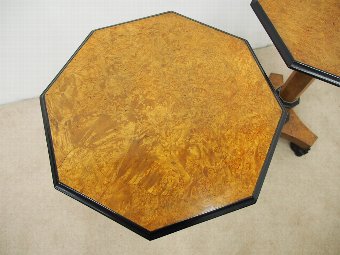 Antique Pair of Regency Style Amboyna Occasional Tables