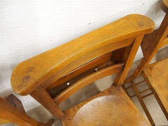 Antique Set of 4 Church Chairs