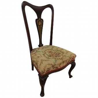 Mahogany and Inlaid Art Nouveau Side Chair