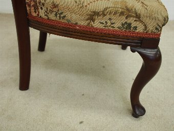 Antique Mahogany and Inlaid Art Nouveau Side Chair