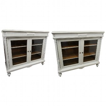 Pair of Oak Painted Cabinets