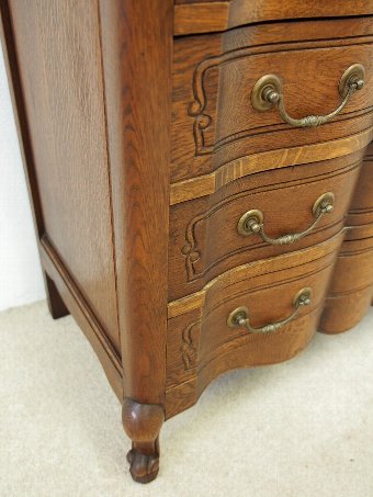 Antique French Oak Shaped Chest Of Drawers