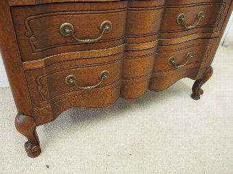 Antique French Oak Shaped Chest Of Drawers