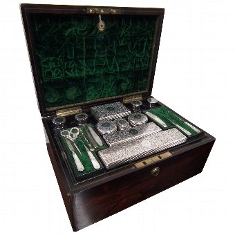 Ladies Travelling Case with Hallmarked Silverware