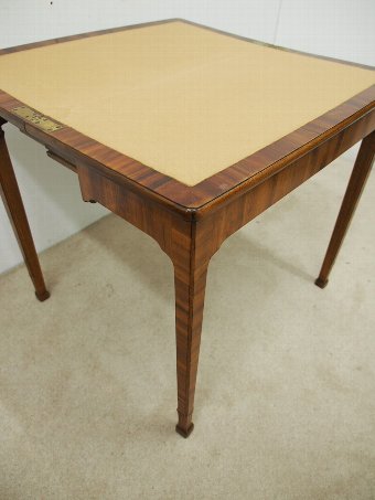 Antique Whytock and Reid Walnut Fold Over Games Table