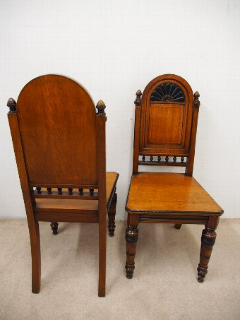 Antique Pair of Aesthetic Movement Hall Chairs