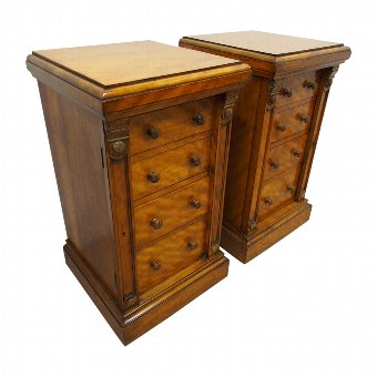 Pair of Victorian Satin Birch Chest of Drawers