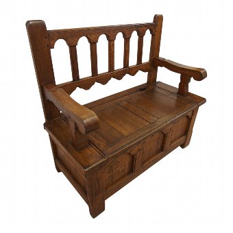 Late Victorian Oak Hall Bench