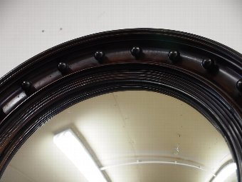 Antique Regency Style Mahogany Convex Mirror