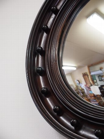 Antique Regency Style Mahogany Convex Mirror