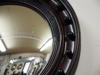 Antique Regency Style Mahogany Convex Mirror