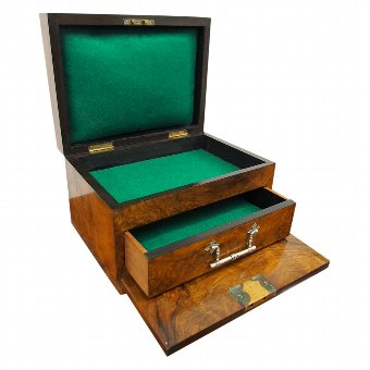 Victorian Burr Walnut Jewellery Box