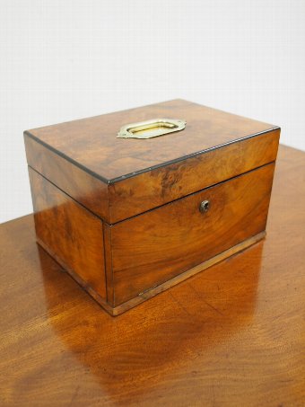 Antique Victorian Burr Walnut Jewellery Box