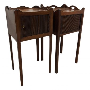 Pair of George III Mahogany Bedside Cabinets