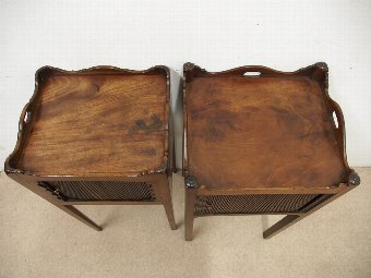 Antique Pair of George III Mahogany Bedside Cabinets