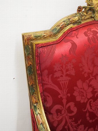 Antique French Carved Giltwood Armchair