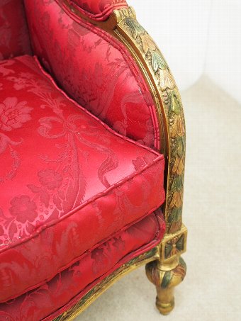 Antique French Carved Giltwood Armchair