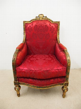 Antique French Carved Giltwood Armchair