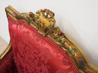 Antique French Carved Giltwood Armchair