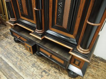 Antique Indo-Dutch Rosewood and Ebony Cabinet