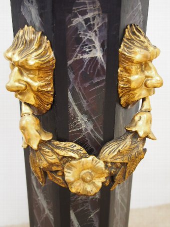 Antique Neoclassical Style Faux Marble and Gilt Stand