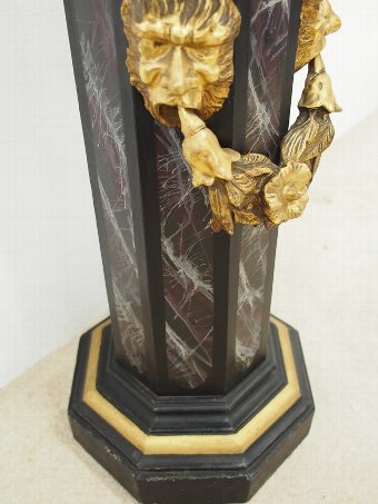 Antique Neoclassical Style Faux Marble and Gilt Stand