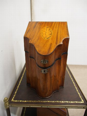 Antique George III Inlaid Mahogany Knife Box