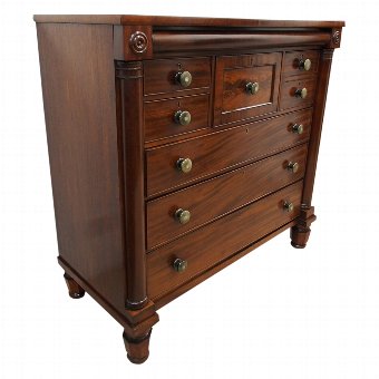 Mahogany Column Chest of Drawers