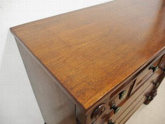 Antique Mahogany Column Chest of Drawers