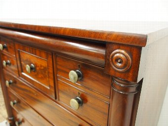 Antique Mahogany Column Chest of Drawers