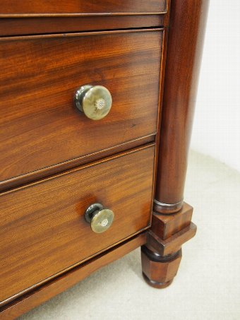 Antique Mahogany Column Chest of Drawers