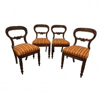 Set of 4 William IV Mahogany Dining Chairs